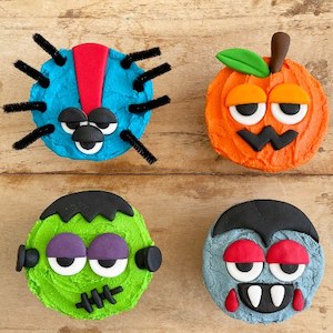 Halloween Faces Cupcake Kit Spider Cupcakes Frankenstein