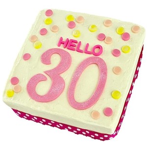 Hello Milestone Birthday Cake 30th, 40th, 50th, 60th