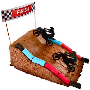 DIY Motocross Birthday Cake Kit or Easy Dirt Bike Cake