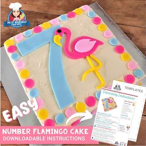 Cake: Flamingo Cake Printable Template and Decorating Tutorial Age