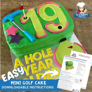 Mini Golf Cake Printable Template Decorating Tutorial Putt Putt