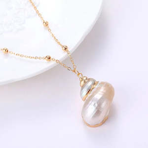 Event, recreational or promotional, management: Pearlescent Seashell Necklace & Earrings Set