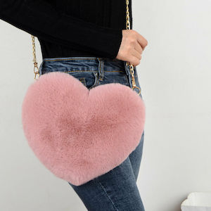 Event, recreational or promotional, management: Plush Love Heart Evening Bag