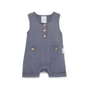 A&O Flint Blue Muslin Romper