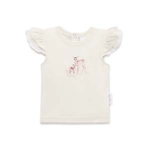 Infant clothing: A&O Fawn Print Flutter Top