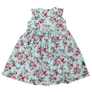 Floral Dress With Frill Aqua