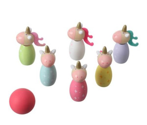 Wooden Unicorn Bowling Set