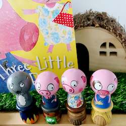 Three little piggies peg and pots