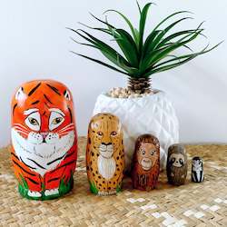 Jungle nesting doll set