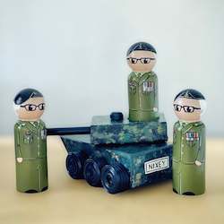 Gift: Army tank with peg