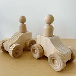 Unpainted roller skate cars