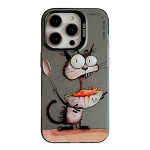 Animal Pattern Oil Painting Series (Eating Rat) iPhone Case