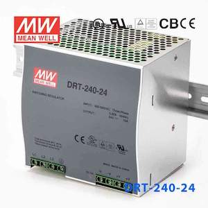 Mean Well DRT-240-24 Three Phase Industrial Power Supply 240W 24V - DIN Rail