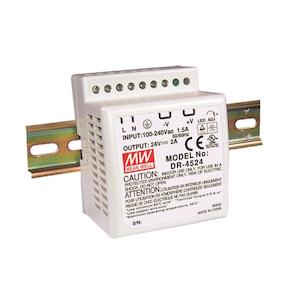 Electrical distribution equipment wholesaling: Mean Well DR-4524 AC-DC Industrial DIN rail power supply 45W