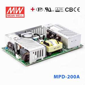 Electrical distribution equipment wholesaling: Mean Well MPD-200A Power Supply 200W 5V 12V