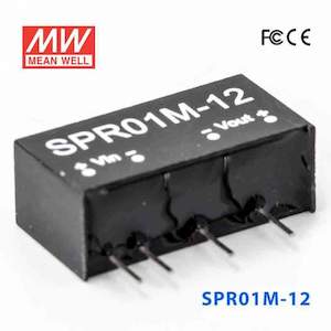 Electrical distribution equipment wholesaling: Mean Well SPR01M-12 DC-DC Converter - 1W - 10.8~13.2V in 12V out