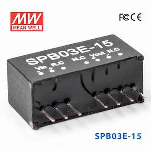 Electrical distribution equipment wholesaling: Mean Well SPB03E-15 DC-DC Converter - 3W - 4.5~9V in 15V out