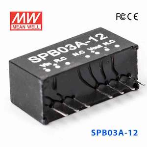 Electrical distribution equipment wholesaling: Mean Well SPB03A-12 DC-DC Converter - 3W - 9~18V in 12V out