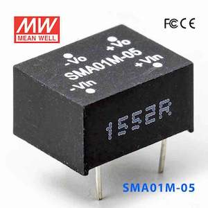 Electrical distribution equipment wholesaling: Mean Well SMA01M-05 DC-DC Converter - 1W - 10.8~13.2V in 5V out