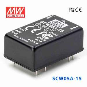 Mean Well SCW05A-15 DC-DC Converter - 5W 9~18V DC in 15V out