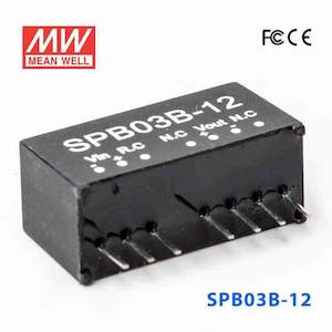 Electrical distribution equipment wholesaling: Mean Well SPB03B-12 DC-DC Converter - 3W - 18~36V in 12V out