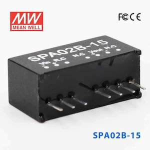 Electrical distribution equipment wholesaling: Mean Well SPA02B-15 DC-DC Converter - 2W - 18~36V in 15V out