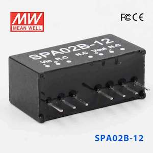 Electrical distribution equipment wholesaling: Mean Well SPA02B-12 DC-DC Converter - 2W - 18~36V in 12V out