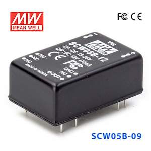 Electrical distribution equipment wholesaling: Mean Well SCW05B-09 DC-DC Converter - 5W 18~36V DC in 9V out