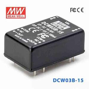 Electrical distribution equipment wholesaling: Mean Well DCW03B-15 DC-DC Converter - 3W - 18~36V in ±15V out