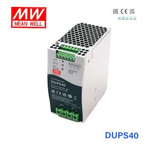 Electrical distribution equipment wholesaling: Mean Well DUPS40 DIN Series Uninterruptible DC-UPS Module 40A