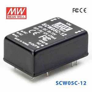 Mean Well SCW05C-12 DC-DC Converter - 5W 36~72V DC in 12V out