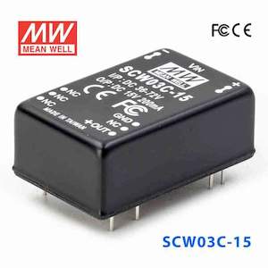 Mean Well SCW03C-15 DC-DC Converter - 3W 36~72V DC in 15V out