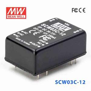 Mean Well SCW03C-12 DC-DC Converter - 3W 36~72V DC in 12V out