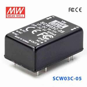 Mean Well SCW03C-05 DC-DC Converter - 3W 36~72V DC in 5V out