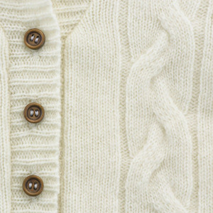 Benmore Cable Knit Cardigan White 6-12mths