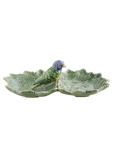 Bordallo: Bordallo Geranium Double Leaf 22 with Blue Bird