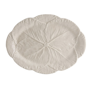 Bordallo Cabbage Oval Platter 43 Beige