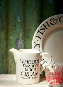 Emma Bridgewater Black Toast Cream Med Straight Jug