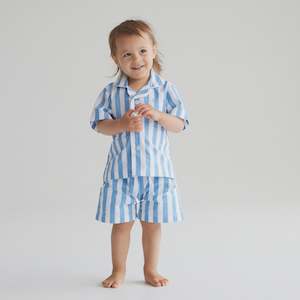 Piccolo Children's Striped Shorty PJ's Blue