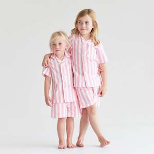 Piccolo Children's Striped Shorty PJ's Pink