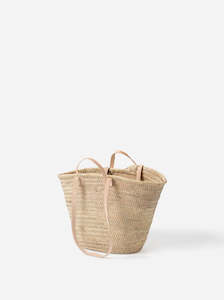 Baskets Bags: Moroccan New Yorker Long & Short Leather Handles 51x26x35cm