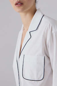 Clothing: Laing Arabella Short Sleeved PJ Shirt - White