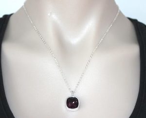 Amethyst Sterling Silver Square Swarovski Crystal Necklace – Wendi Lindsay Jewellery