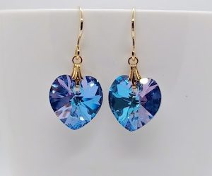 Jewellery: Gorgeous Golden Light Vitrial Swarovski Sweet Heart Earrings – Wendi Lindsay Jewellery