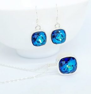 Beautiful Bermuda Blue Swarovski Crystal Necklace and Earrings Set. – Wendi Li…