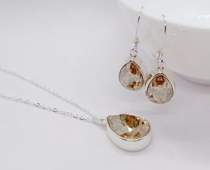 Jewellery: Golden Shadow Swarovski Crystal Necklace and Earrings Set. – Wendi Lindsay Jewellery