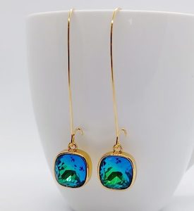 Ocean 12mm Bling Cushion Long Lever Back Earrings – Wendi Lindsay Jewellery