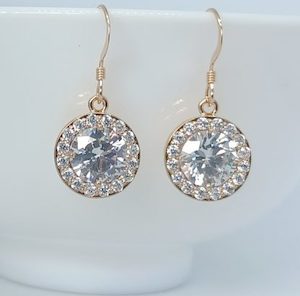 Gorgeous Rose Gold Round Cubic Zirconia Earrings – Wendi Lindsay Jewellery