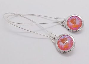 Ultra Orange Swarovski Crystal Round Long Earrings – Wendi Lindsay Jewellery