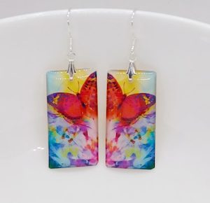 Butterfly Rectangle Resin Handmade Earrings – Wendi Lindsay Jewellery